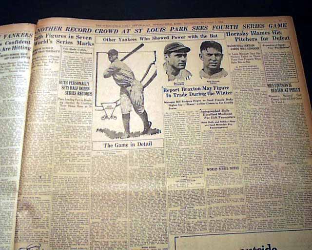 Babe Ruth Hits Homers In A World Series Game Rarenewspapers