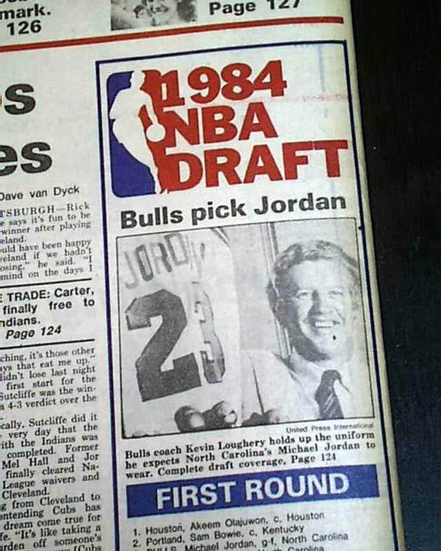 Michael Jordan Drafted By Bulls In A Chicago Newspaper