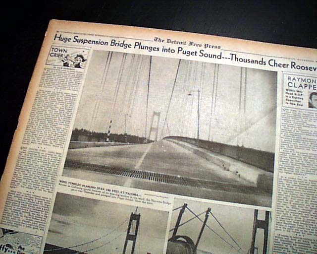 Tacoma Narrows Bridge Collapse Rarenewspapers