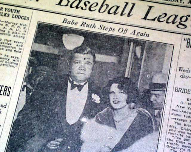 Babe Ruth Gets Married Rarenewspapers