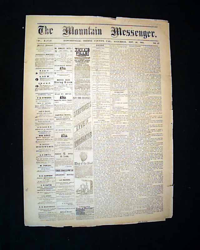 Old West Newspaper From Downieville California