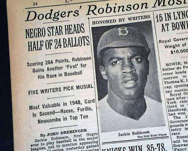 Jackie Robinson's 1st MVP award. 