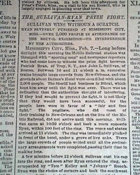 Famous Sullivan vs. Ryan boxing match of 1882...