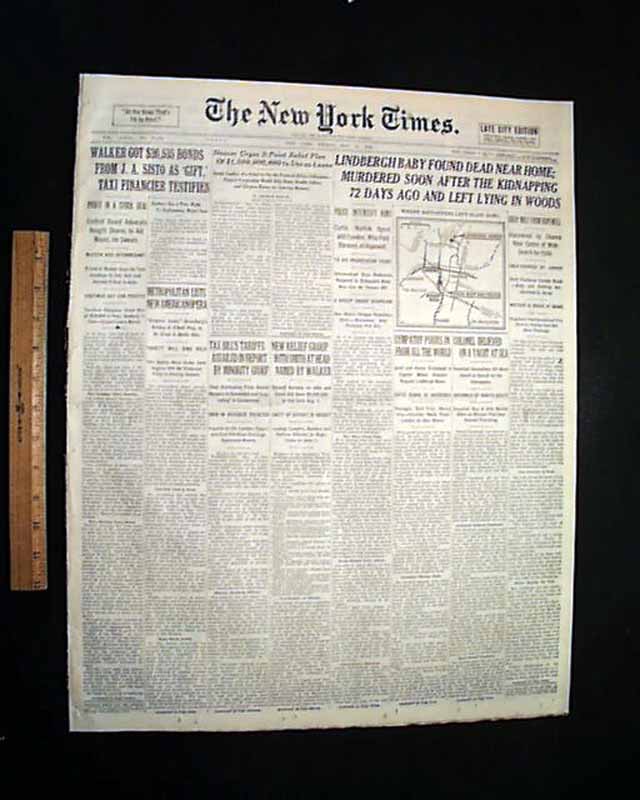 Lindbergh baby found dead... - RareNewspapers.com