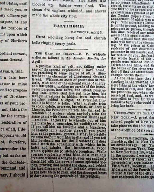 One Of The Very Best Reporting Lee s Surrender At Appomattox RareNewspapers