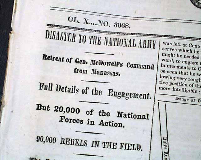 Fine coverage of the Battle of Bull Run...