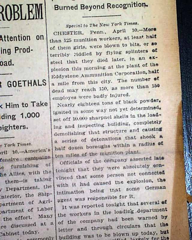 Munition factory explosion in Eddystone, PA...
