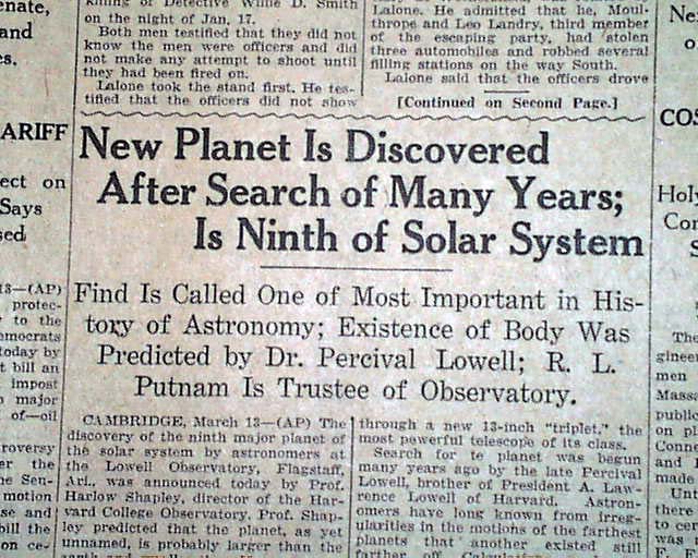 Planet Pluto Officially Discovered In 1930 0640