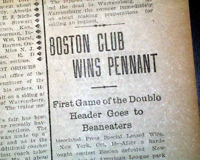 Boston Red Sox robbed of opportunity for 1904 World Series championship