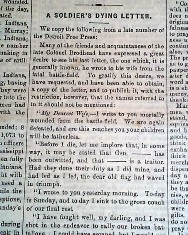 Heartrending Letter Of A Dying Soldier To His Wife RareNewspapers