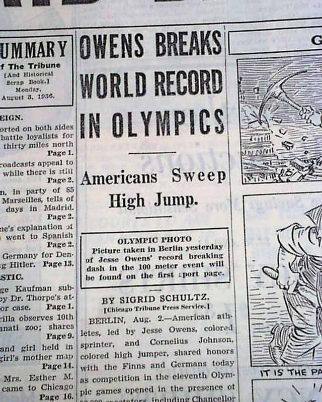 Jesse Owens wins gold at the Berlin Olympics...