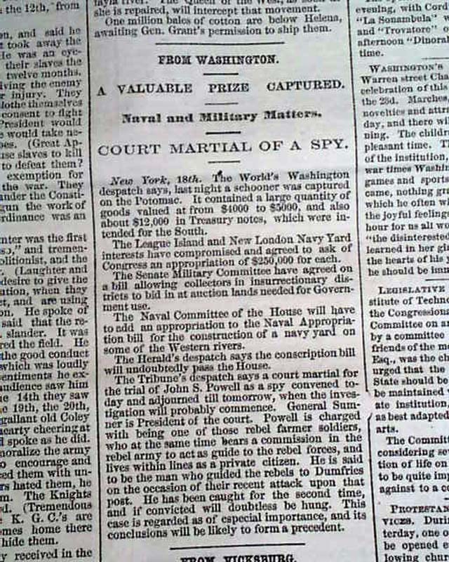 Bolivar, Tennessee 1863 Civil War...