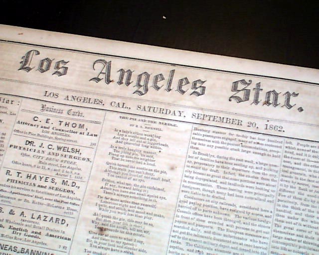 A very early newspaper from Los Angeles...