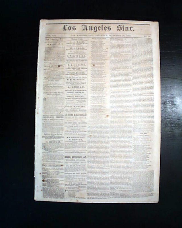 A very early newspaper from Los Angeles...