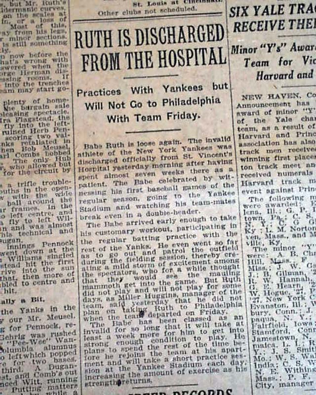 How Babe Ruth's hospital stay in 1925 led to today's baseball reporting -  Pinstripe Alley