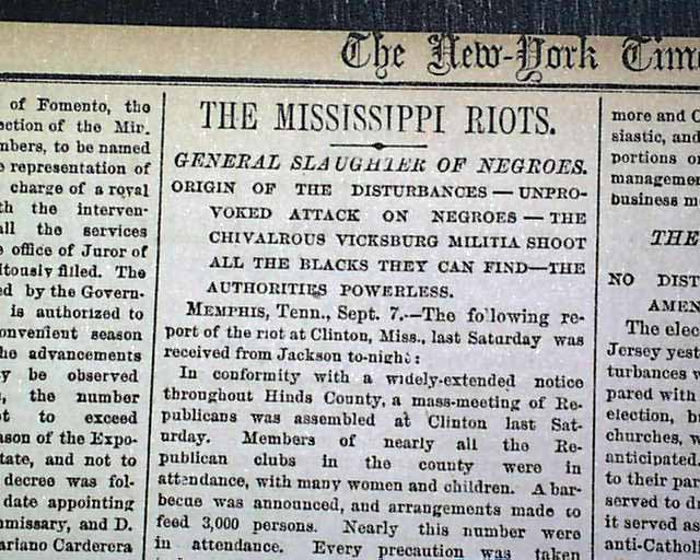 Clinton, Mississippi riot... Negroes...