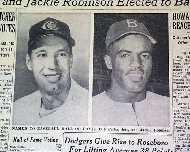 Jackie Robinson & Bob Feller inducted into the Hall of Fame 