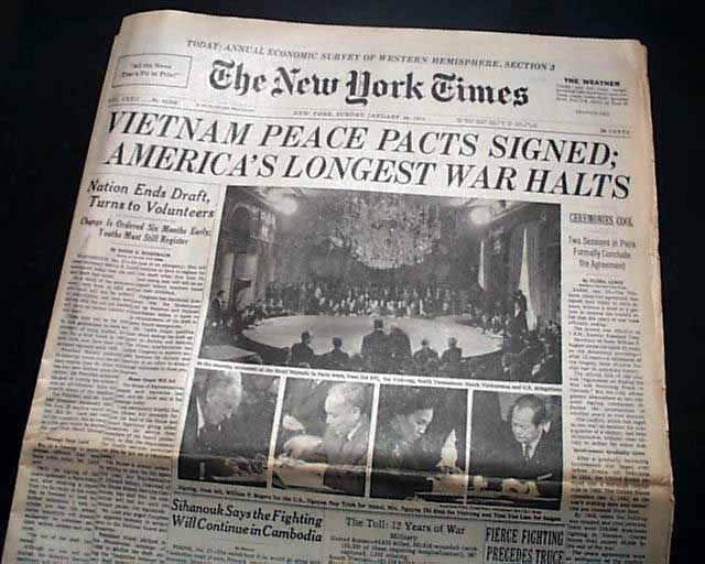 Paris Peace Accords To End The Vietnam War RareNewspapers