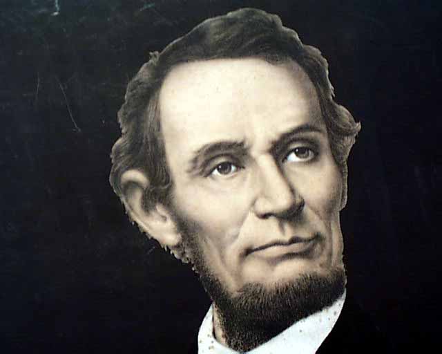 1865 print of Lincoln in "oil colors"...