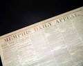 "Memphis" newspaper printed in Jackson during the Civil War... Battle of Murfreesboro... - Image 2