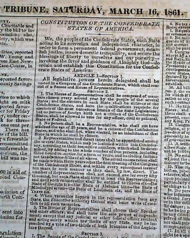 The constitution of the Confederate States of America