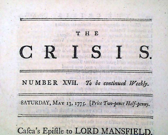 A pro-American newspaper from London during the Revolutionary War...
