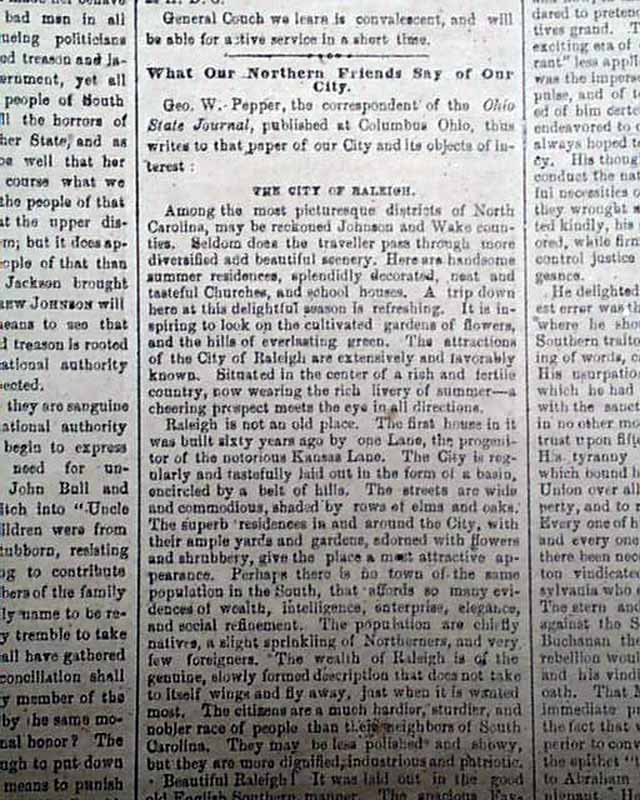 A Southern newspaper on the assassination of Abraham Lincoln ...