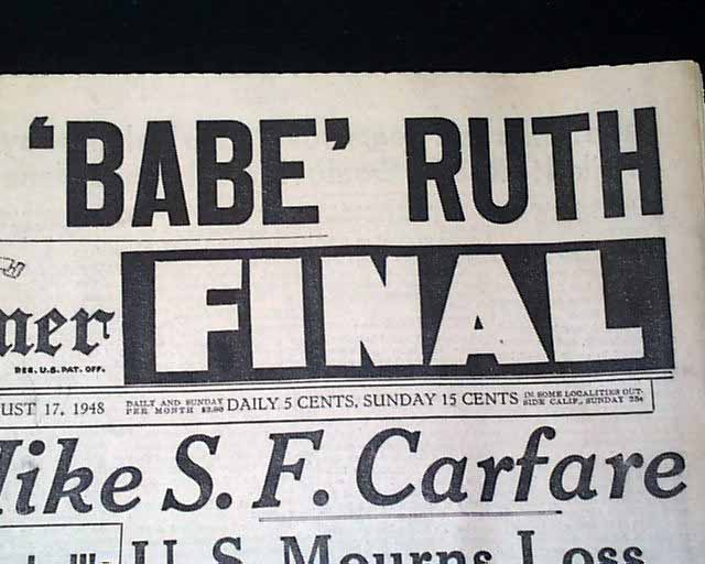 75 years since the death of Babe Ruth — AP Photos