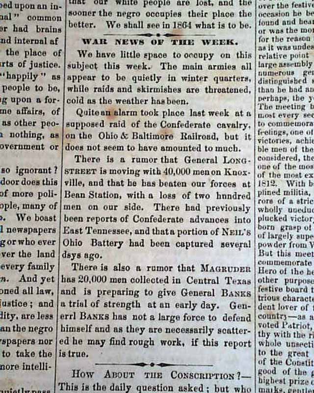 1864 Pro Confederate Civil War Newspaper.... - RareNewspapers.com