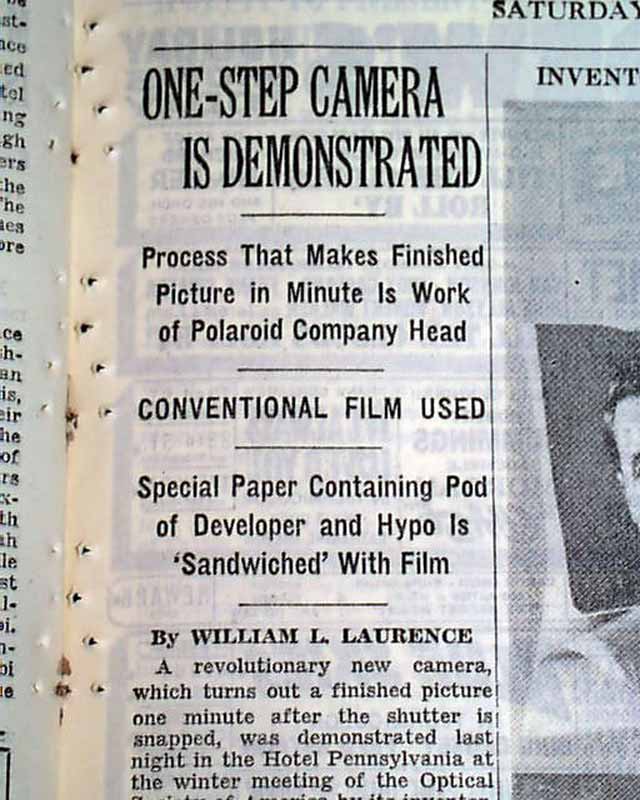 Instant camera invented in 1947