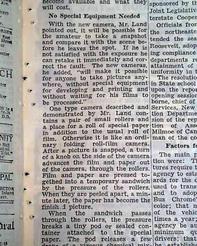 Instant camera invented in 1947