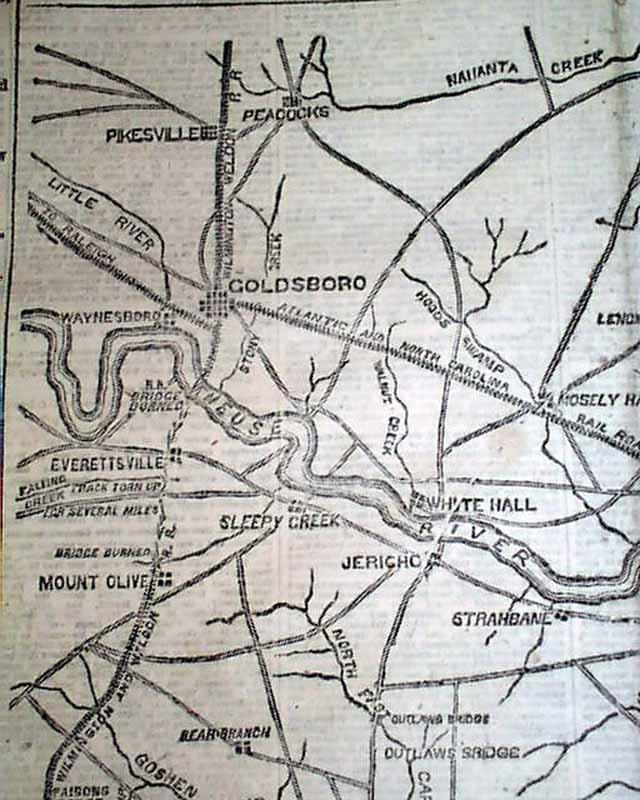 1862 Civil War Map Kinston Nc