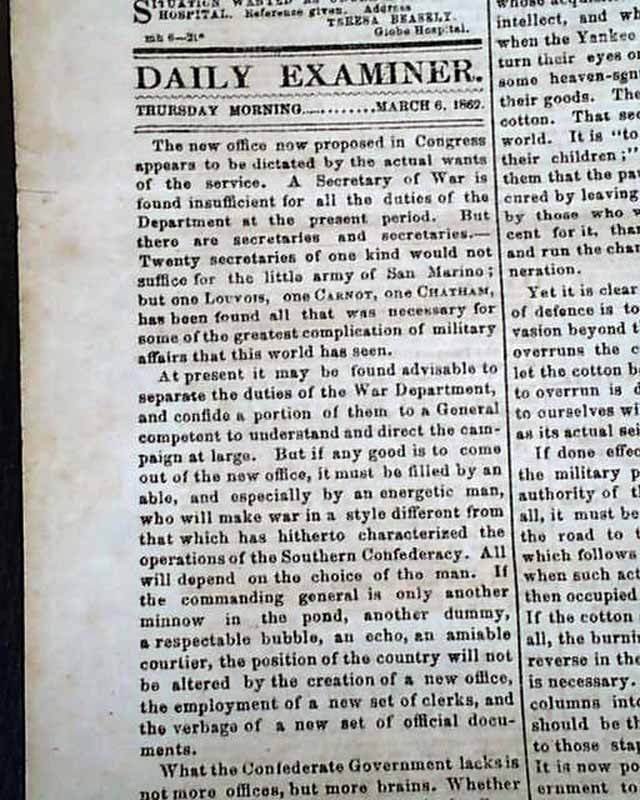 Confederate government needs more brains...