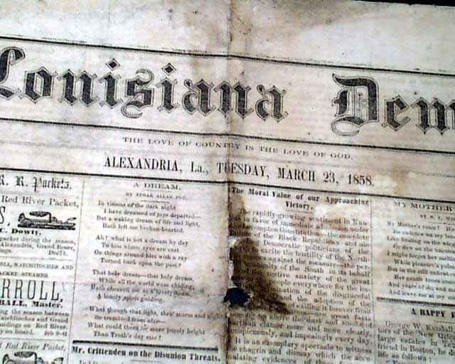 Very rare antebellum title... Unusual slave ad...