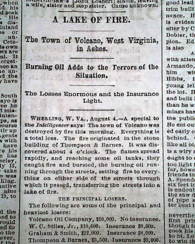 Volcano, West Virginia destroyed...
