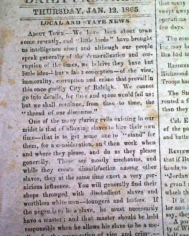 Confederate reports from near the end of the Civil War...