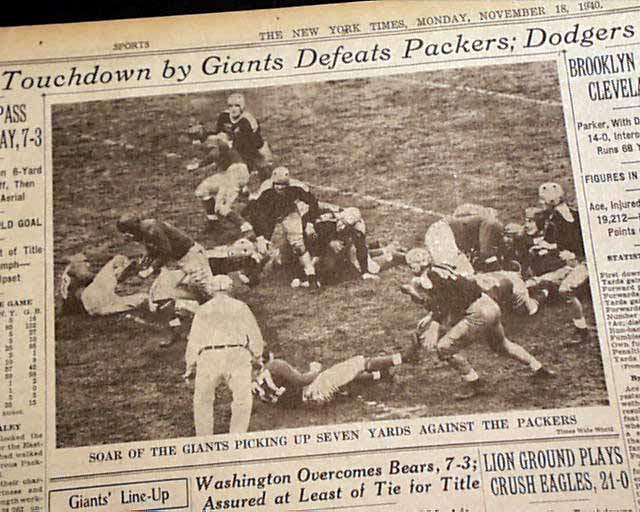 Green Bay Packers in 1940. 