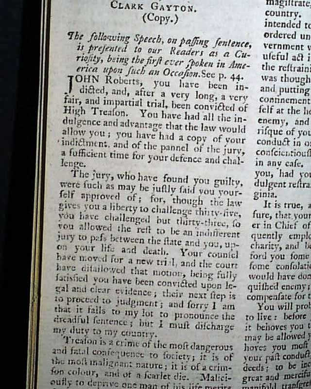 On the Roberts & Carlisle treason... Discussion of the American war...