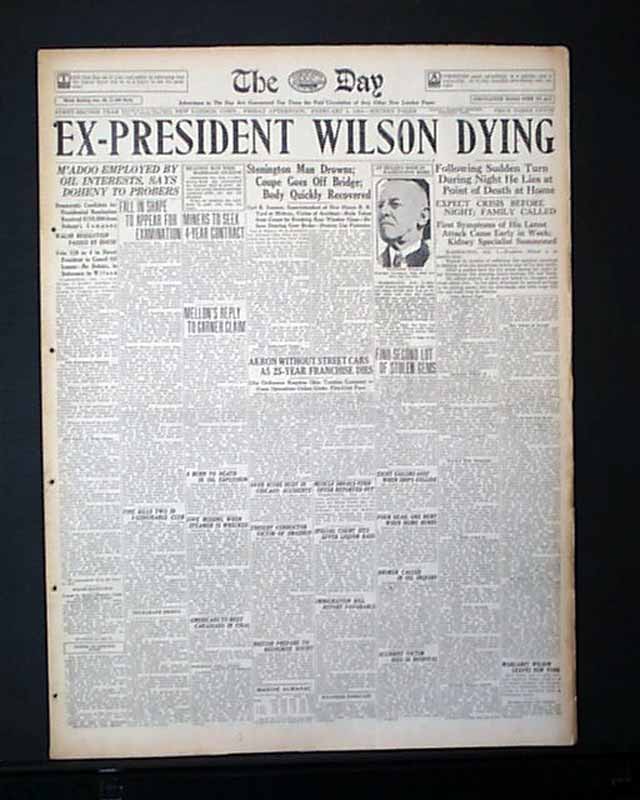 President Woodrow Wilson's Death... - RareNewspapers.com