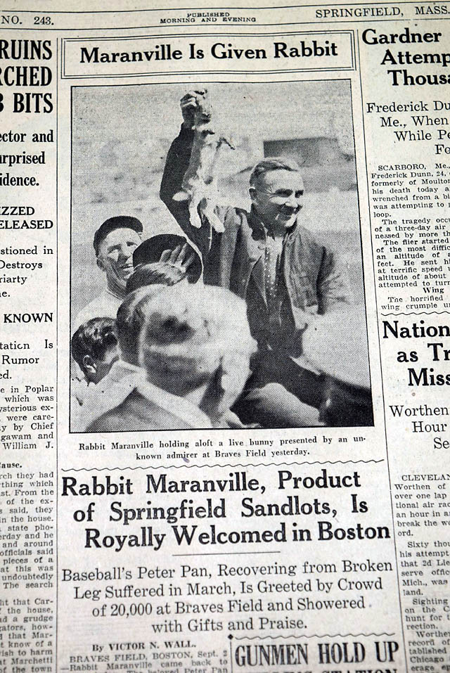 1834 "Rabbit Maranville Day" at Braves field...