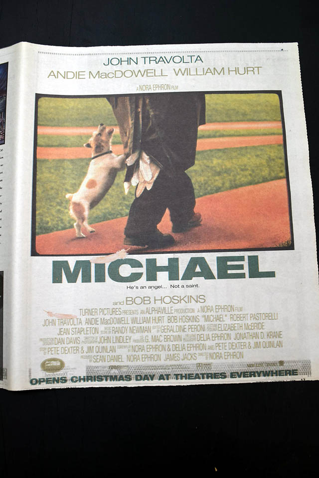 1996 opening day "Michael" film advertisement...
