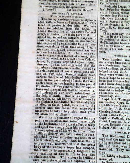 Civil War Map Jeff Davis Address RareNewspapers Civil war map jeff davis address rarenewspapers