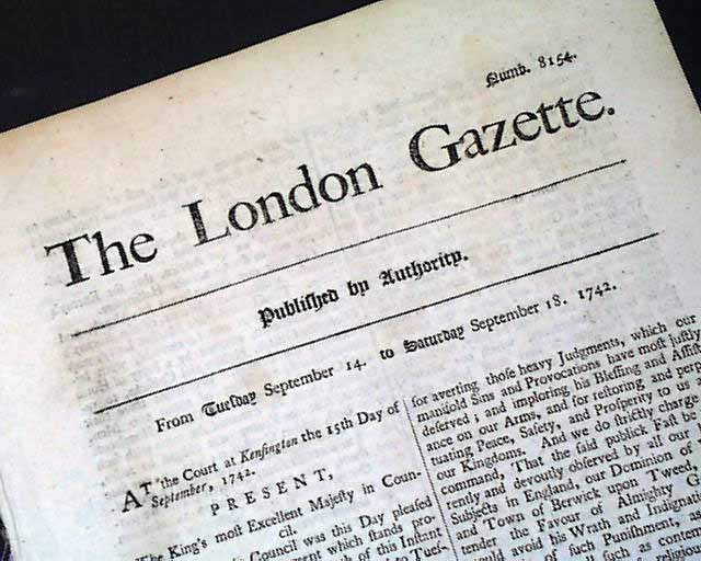 Proclamation by the King of England...