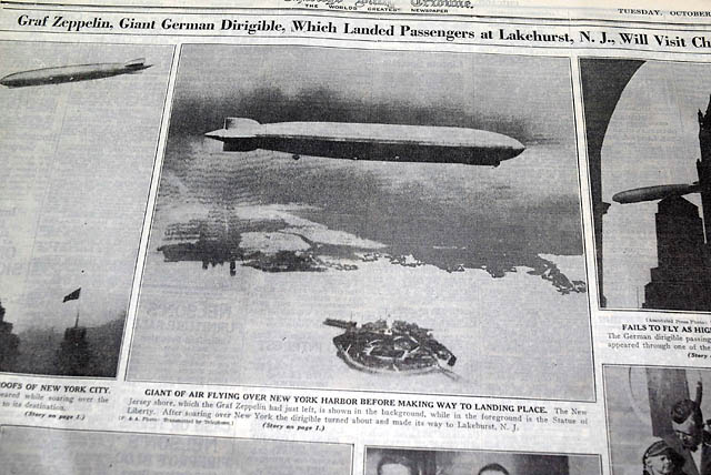 1st Transatlantic flight...    Graf Zeppelin German airship...