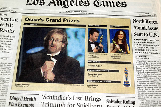 "Schindler's List" cleans up at the 1994 Oscar's...