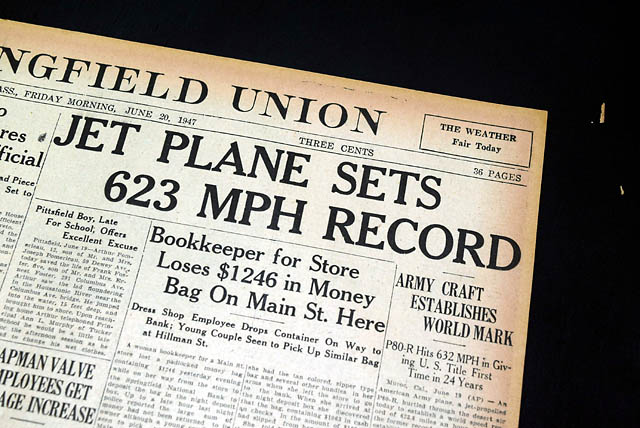 1947 airplane speed record broken...