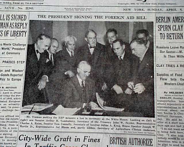 Signing of the Marshall Plan...