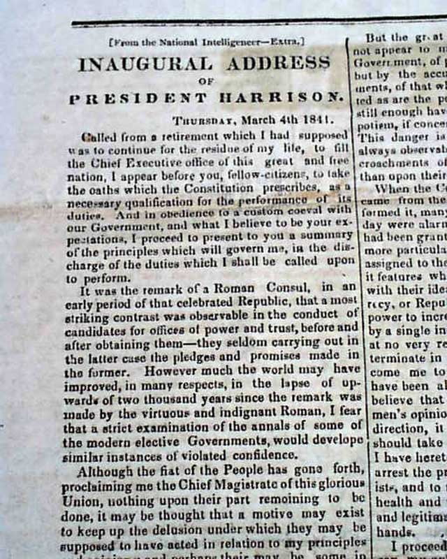 William Henry Harrison's inaugural address...