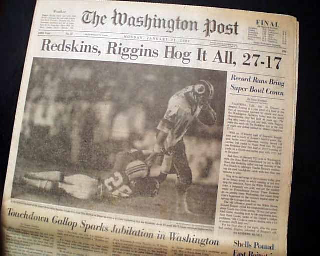 Joe Theismann (7) quarterback for the Washington Redskins shown Jan. 8, 1983,  in action against Detroit Lions at RFK Stadium in Washington. The Redskins  defeated the Lions. AP Photo/P.Binks Stock Photo - Alamy