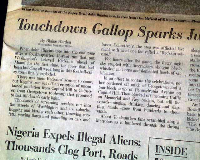 NFL on X: No. 20: John Riggins' fourth down 43-yard TD run in @SuperBowl  XVII (Jan. 30, 1983) @Redskins #NFL100 